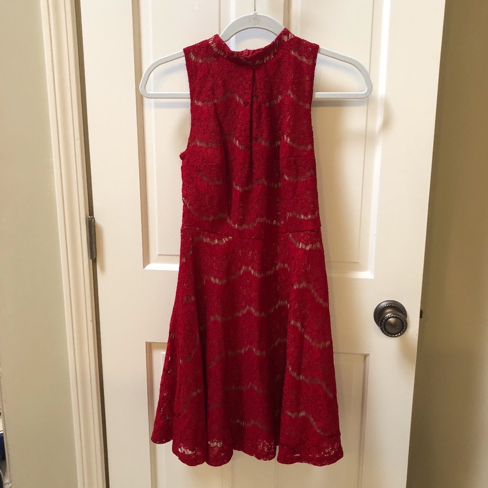 Love Fire Red Lace Dress - Size Small